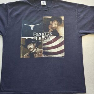 VTG 2001 Brooks & Dunn Tour Shirt XL Neon Circus Wild West Show Steers & Stripes
